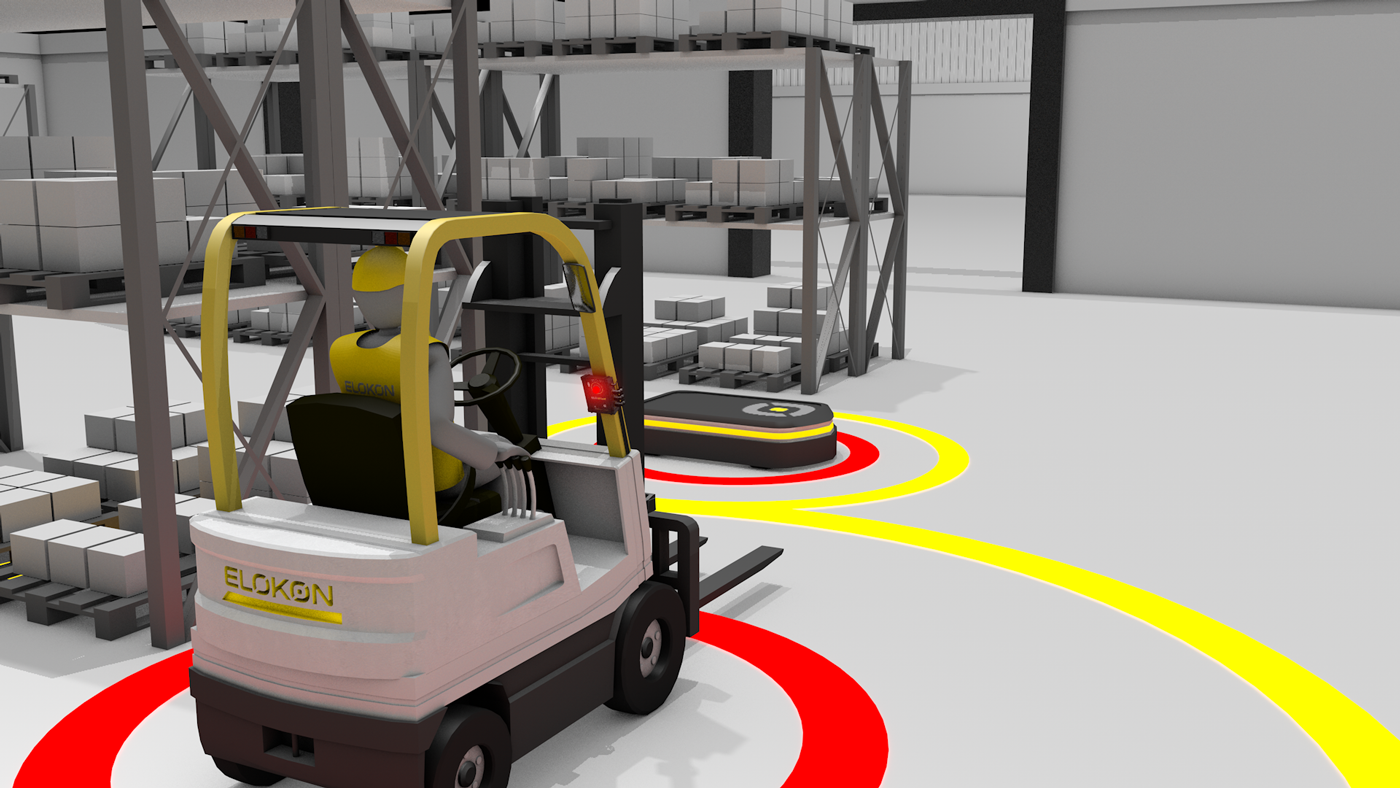 ELOshield Proximity Detection System for Pedestrians, Forklift Trucks